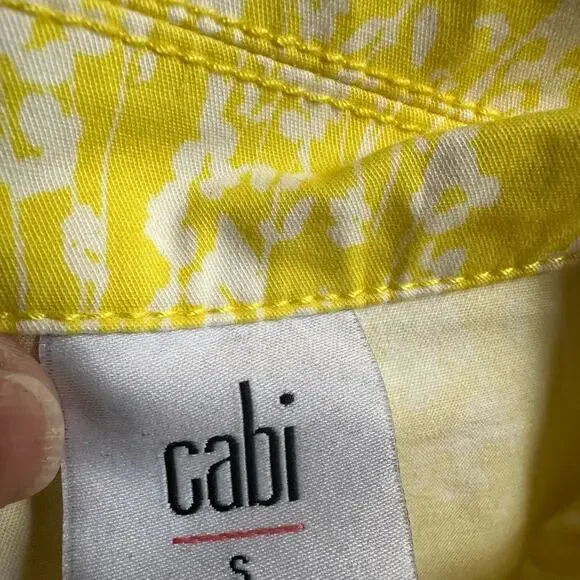 CAbi Jacket Daisy Yellow Floral Preppy Nautical Yacht Country Club Vacation - Picture 4 of 8